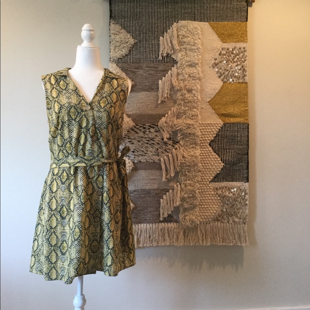 Snake Print Button Up Dress
